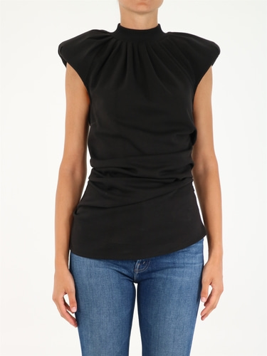 아티코 여성 티셔츠 Cotton black top 214WCT70
