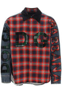 돌체앤가바나 남자 셔츠 oversized denim and flannel 로고 G5IW7Z S9001