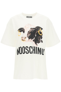 모스키노 여성 cow print 티셔츠 J0707 1001B