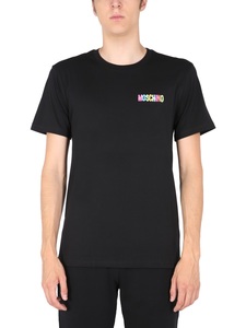 모스키노 남자 티셔츠 WITH MULTICOLOUR LOGO 07145240