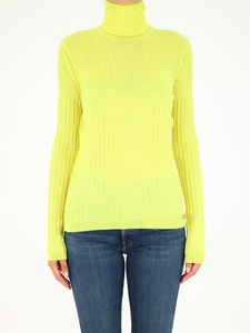 발망 여성 니트 스웨터 High neck stretch yellow sweater WF0KH010K316