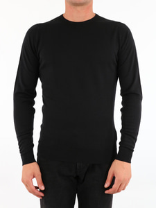 JOHN SMEDLEY 남자 니트 스웨터 Black merino wool sweater LUNDY