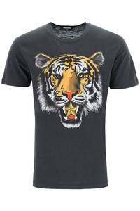 디스퀘어드2 남자 상의 maxi tiger 프린트 t-shirt S71GD1115 814