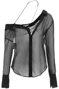 NENSI DOJAKA 여성 셔츠 asymmetric silk SHT007 BLACK
